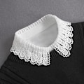 Miniatyrbillede 1 af 5: Dame falsk krave Aftagelig halv Aftagelig All-Matching Sh Pure crocheted flower [white]]