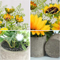 Miniatyrbilde 3 av 5: 3 stk. Solsikke Dekor Kunstige Potteplanter Gule Falske Blomster i Potter, Kunstig Solsikke for Baderom Hjem Kjøkken Rustikk Bord Midtstykke Hylle