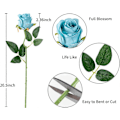 Miniatyrbillede 3 af 5: 10 stk. Kunstige Silke Roser Falske Blomster Buket Lange Stængler til Bryllup Hjemmefest Dekoration (Beige) Blue