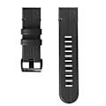 Miniatyrbillede 2 af 5: Sort Sort Silikone + Læder Urrem kompatibel med Garmin Fenix 7x
