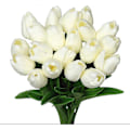 Pikkukuva 1 / 5: Keinotekoiset tulppaanikukat, 20 kpl 34 cm keinotekoisia lateksitulppaaneja kodin, huoneen, toimiston, juhlien ja häiden koristeluun, valkoinen Ivory