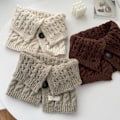 Miniatyrbilde 4 av 5: Dame falsk krage Avtakbar halv Vinter Koreansk stil All-Ma Mocha Green 34cm