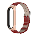 Pikkukuva 1 / 5: Punainen Ruusukulta Punainen Ruusukulta yhteensopiva Xiaomi Mi Band 6 / 5 / 4 / 3 Nahkainen Kellonranneke