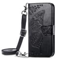 Etui til iPhone 16 sort Crossbody talje lang rem pung med kortholder læder