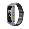 Pikkukuva 1 / 5: Harmaa harmaa nailonranneke, yhteensopiva Xiaomi Mi Band 6 / 5 / 4 / 3 kanssa