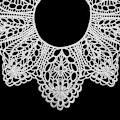 Miniatyrbilde 3 av 5: Dame falsk krage Avtakbar halv Silke Broderi Bryst DIY White