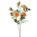 Miniatyrbilde 1 av 5: Falsk Blomst Miljøvennlig Falmingsbestandig Kunstig Silkeblomst 3 Hoder Kunstig Roseblomst til Hjemmet Gamboge