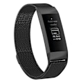 Miniatyrbillede 2 af 5: Sort Sort Rustfrit Stål Magnetisk Urrem kompatibel med Fitbit Charge 4 / 3 lille størrelse: 190x18mm (blå) Størrelse 190x18mm