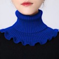 Miniatyrbilde 3 av 5: Dame falsk krage Skjerf Cervical Support Bandana Strikket W Blue