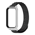 Pikkukuva 2 / 5: Musta Hopea Musta Hopea Metallinen Pistotulppa Loop Nylon -ranneke, yhteensopiva Xiaomi Mi Band 8:n kanssa