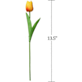 Pikkukuva 3 / 4: Keinotekoiset tulppaanikukat, 20 kpl 34 cm keinotekoisia lateksitulppaaneja kodin, huoneen, toimiston, juhlien ja häiden koristeluun, valkoinen Orange