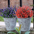 Miniatyrbilde 2 av 5: 8 Bunter Kunstig Lavendel Falske Blomster UV-bestandige Busker, Falsk Plast Red 8