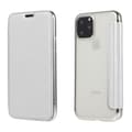 Etui til iPhone 16PRO sølv Flip Elektroplettering Ring Transparent Wallet med Kortholder