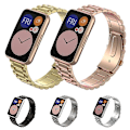 Miniatyrbild 4 av 5: Roséguld Roséguld kompatibelt med Huawei Watch Fit Tre-pärlor Metallarmband