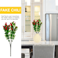 Miniatyrbilde 2 av 3: 4 stk. Plast Simulering Pepper Bukett Holdbar Falsk Chili Bukett for Hjemmet