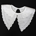 Miniatyrbilde 3 av 5: Dame falsk krage Avtakbar halv hul brodert bomull 4# adult style