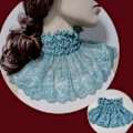 Miniatyrbillede 3 af 5: Dame falsk krave Aftagelig halv Blonde Bana Halsbeskyttelse Cherry Wine Red 18cm