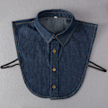 Miniatyrbilde 3 av 4: Dame falsk krage Avtakbar halv, Vinter Denim Avtakbar Adult round denim smalt