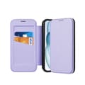Etui til iPhone 16 6.1\" Elegant lilla Wallet med kortholder magnetisk flip