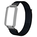 Miniatyrbillede 2 af 5: Sort Sort PC-kabinet + Nylon Loop-rem kompatibel med Xiaomi Mi Band 7 Pro