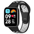 Miniatyrbillede 1 af 5: Sort Grå Sort Grå Silikone Urrem kompatibel med Redmi Watch 3 Lite / Watch 3 Active
