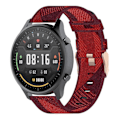 Miniatyrbillede 1 af 5: Rød Rød Stribet Vævet Nylon Armbåndsurrem kompatibel med Xiaomi Mi Watch Color, Garmin Vivoactive 4