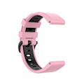 Miniatyrbillede 3 af 5: Pink Sort Pink Sort 22mm Tofarvet Silikone Urrem kompatibel med Garmin Fenix 7 / Epix