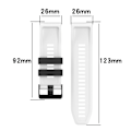 Miniatyrbillede 5 af 5: Hvid sort Hvid sort 22mm Urrem kompatibel med Garmin Fenix 6 Pro