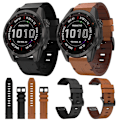 Miniatyrbillede 4 af 5: Læder urrem kompatibel med Garmin Fenix 7s Sapphire Solar