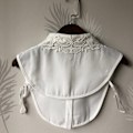 Miniatyrbilde 4 av 5: Dame falsk krage Avtakbar halv Brodert Utsøkt Stoff Black