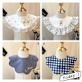 Miniatyrbilde 3 av 5: Dame falsk krage Avtakbar halv Baby Bib Japansk pluss-Størrelse Yellow with polka dots