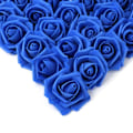 Pikkukuva 1 / 11: 100 kpl Keinotekoisia ruusuja, jotka näyttävät aidoilta vaahtomuovikukkapäitä DIY-keskipisteisiin ja asetelmiin Royal blue