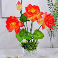 Miniatyrbillede 2 af 5: 1 Buket Kunstige Blomster Realistisk Nem Vedligeholdelse 9 Hoveder Smuk Kunstig Åkandebuket Red