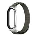 Pikkukuva 2 / 5: Armeijanvihreä hopea nylonkellon ranneke, yhteensopiva Xiaomi Mi Band 6 / 5 / 4 / 3 kanssa