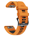 Miniatyrbillede 3 af 5: Orange Sort Orange Sort 26mm Silikone Urrem kompatibel med Garmin Tactix 7 Pro