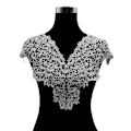 Miniatyrbilde 1 av 5: Dame falsk krage Avtakbar halvbrodert Polyester Fila Black Black