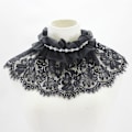 Miniatyrbilde 2 av 5: Dame falsk krage Avtakbar halv St Chiffon Blonde Perle Sjal Picture color