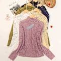 Miniatyrbilde 5 av 5: Dame falsk krage Avtakbar halv turtleneck Western Style S Beige Plus size