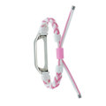 Miniatyrbillede 2 af 5: Hvid Pink Hvid Pink Flettet Snor Nylon Urrem kompatibel med Xiaomi Mi Band 6 / 5