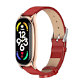 Miniatyrbillede 1 af 3: Rød Rosaguld Rød Rosaguld Mikrofiber Læder Urrem kompatibel med Xiaomi Mi Band 7 / 7 Nfc
