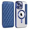 Fodral för iPhone 16 Pro Klart Magnetiskt Kortfack Klart Mörkblått
