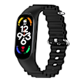 Miniatyrbillede 1 af 5: Sort Sort Silikone Urrem kompatibel med Xiaomi Mi Band 7 / 6 / 5 / 4 / 3