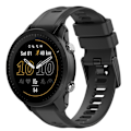 Miniatyrbillede 1 af 5: Sort Sort Silikone Urrem kompatibel med Garmin Descent G1