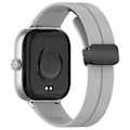 Pikkukuva 2 / 5: Vaaleanharmaa magneettisoljellinen silikonihihna, yhteensopiva Xiaomi Mi Band 8 Pron kanssa