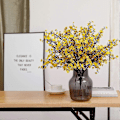 Miniatyrbillede 4 af 5: 6 stk. Kunstige Blomster Falske Gypsophila Blomster til Hjemmekontor Bryllup Julefrokost Dekoration (Gul)