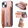 Fodral för iPhone 15 rosa Magnetiskt Flip Plånbok med Korthållare