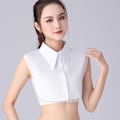 Miniatyrbilde 1 av 5: Dame falsk krage Avtakbar genser skjorte Allsidig New (large pointed collar) White