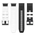 Miniatyrbillede 2 af 5: Sort Hvid Sort Hvid Silikone Urrem kompatibel med Garmin Fenix 7