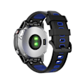 Miniatyrbillede 1 af 5: Sort Blå Sort Blå 22mm Tofarvet Silikone Urrem kompatibel med Garmin Fenix 7 / Epix