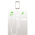 Miniatyrbild 3 av 3: 2 in 1 iPhone 7/8/X Dual Lightning Adapter / Splitter Vit
